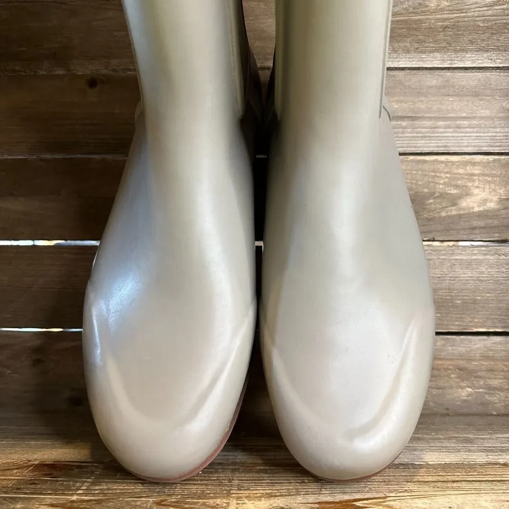 New Womens Bogs Holly Tall Chelsea Shine Taupe‎ Rain Boots Booties Size 11 M